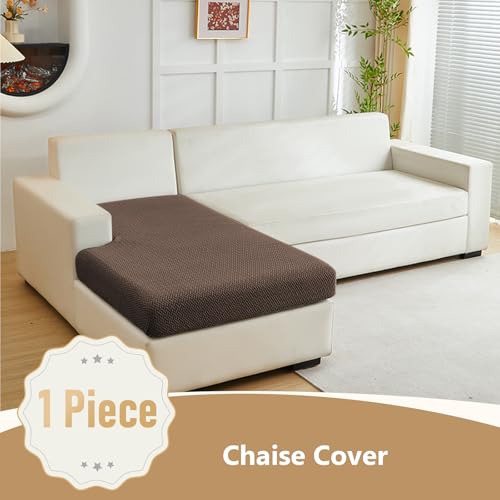 Couch Cushion Covers for Sofa Couch Covers Wear (Texture-brown / One Size Chaise Cover)