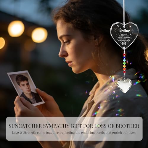 Memorial Gifts for Loss of Brother Crystal Suncatcher (BROTHER)