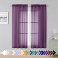 Plum Sheer Curtains 63 Inch Length 2 Panels (Plum / 42"W x 63"L (Pack of 2))
