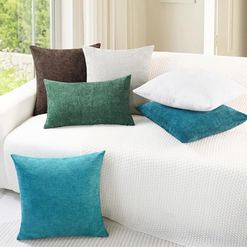 Decorative Couch Throw Pillow Covers 24 X 24 Inches Lake Blue (24" x 24" (Pack of 2) / Lake Blue)