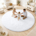 White Round Rugs for Bedroom (9 Ft Round / White)