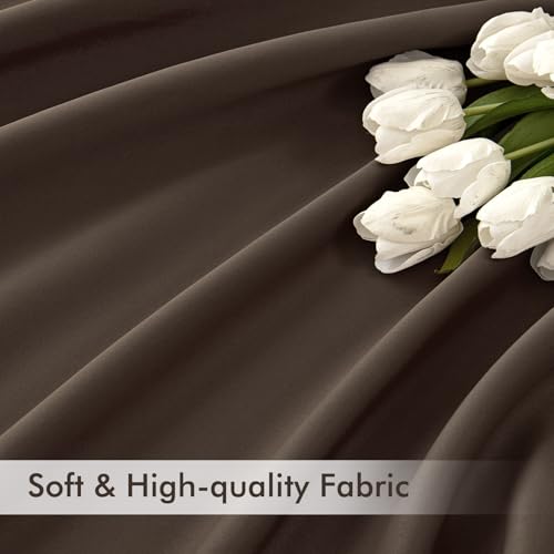 Chocolate Brown Back Tab Blackout Curtains 52"x63" Long 2 Panels Set (Chocolate Brown / 52"W x 63"L (Pack of 2))