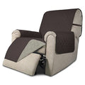 Recliner Chair Slipcover Reversible Sofa Cover Water Resistant Couch Cover Furniture Protector with Elastic Straps for Pets Dog (Chocolate/Beige / Medium Recliner)