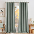 Faux Linen Sage Green Blackout Curtains 84 inches Long for Living (Linen Sage Green / 52"W x 84"L (Pack of 2))