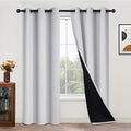 Greyish White 100% Blackout Curtains 84 Inches Long (42"W x 84"L (Pack of 2) / Greyish White)