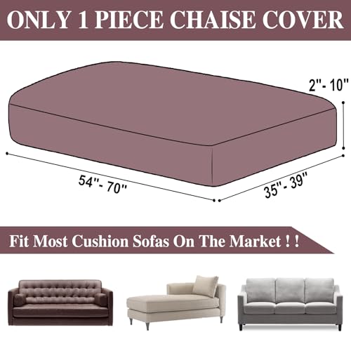 Couch Cushion Chaise Lounge Cover Washable Separate Seat Chaise Couch Cover Stretch Sectional Sofa Slipcover (Burgundy / Chaise Cover)