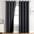 100% Blackout Curtains for Bedroom 95 Inches Long 2 Panels Set (52"W x 95"L (Pack of 2) / Dark Grey)