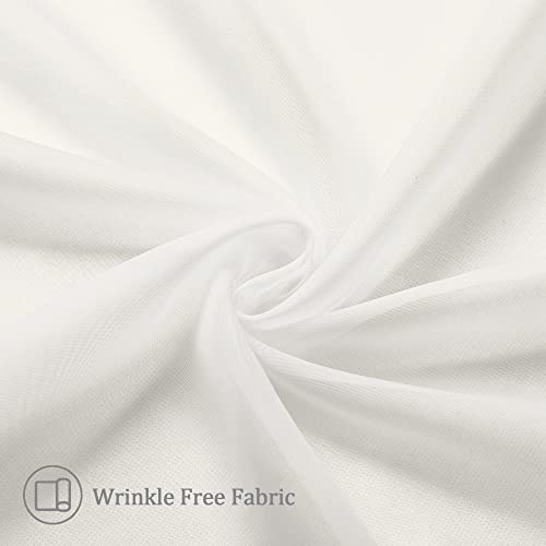Modern Sheer Window Curtains (40"W x 96"L (Pack of 2) / Ivory)