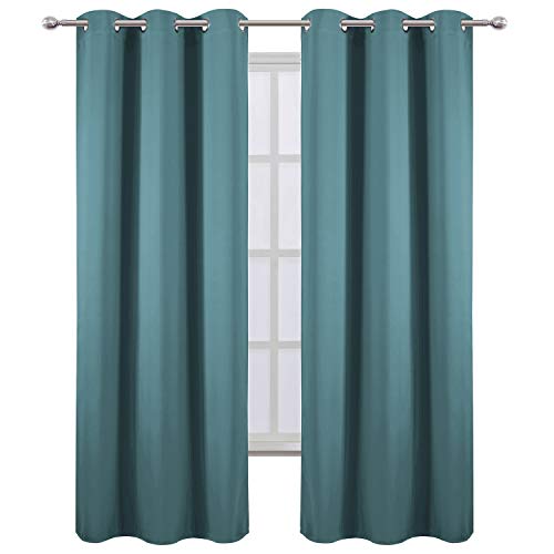 Sea Teal Thermal Blackout Curtains (Sea Teal / 38"W x 84"L (Pack of 2))