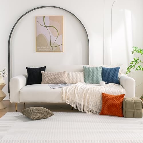 Set of 4 Taupe Decorative Throw Pillow Covers 22x22 Inch Corduroy Pillow Covers for Bed Couch Sofa Living Room Soft Square Cushion Cases (Taupe / 22" x 22" (Pack of 4))