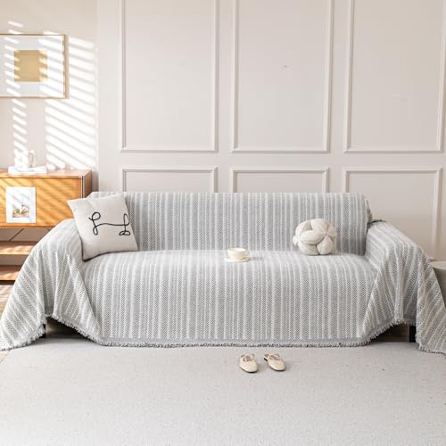 Couch Cover for Sofa (Fishbone Grey / 71*118 inch)