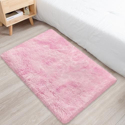 Small Area Rug for Bedroom 2x3ft Mini Tie (Tie-dyed Pink / 2' x 3' (Rectangular))