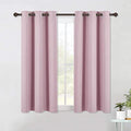 Blackout Window Curtains 60 inch Length 2 Panels (Baby Pink / 34"W x 60"L (Pack of 2))