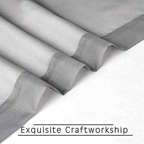 Charcoal Grey Sheer Curtains 36 inches Long (Charcoal Grey / 42"W x 36"L (Pack of 2))