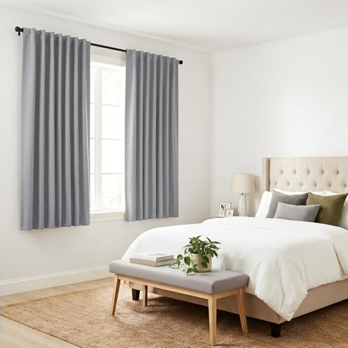 Half Window Curtains (Silver Grey / 29"W x 36"L (Pack of 2))