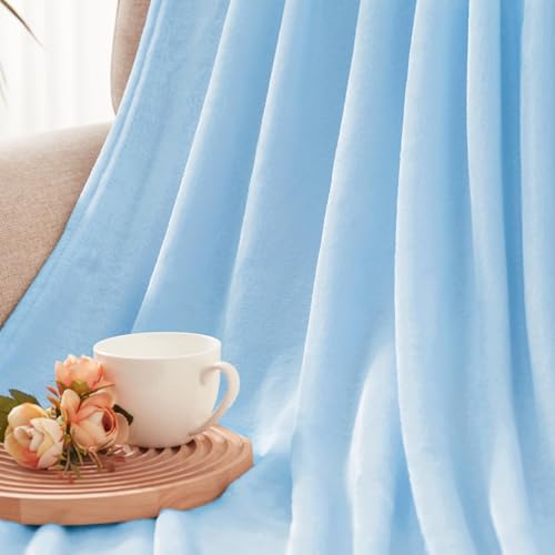 Soft Fleece Throw Blanket for Couch (Ice Blue / Throw (50" x 60"))