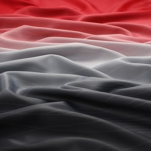 Red and Black Ombre Blackout Bedroom Curtains 36 Inch Long (Black and Red / 52"W x 36"L (Pack of 2))