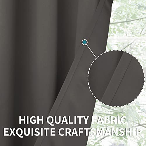 Grey Blackout Curtains for Bedroom 63 Inch Long (Grey / 52"W x 63"L (Pack of 2))