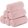 6 Pcs Flannel Blankets Bulk (Light Pink)