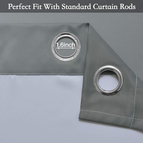 Ombre Grey to Grey White Curtains for Living Room 70Wx84L (70"W x 84"L (Pack of 2) / Grey)