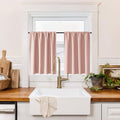 100% Blackout Short Curtains for Small Window (100% Blackout - Peach Pink / 29"W x 30"L (Pack of 2))