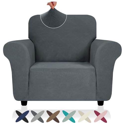 Super Stretch Chair Slipcover (- Dark Grey / Small (30"-47"))