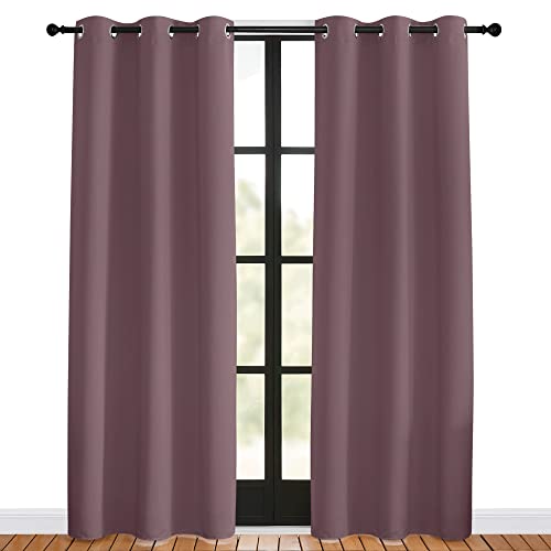 Blackout Curtains for Bedroom (Dry Rose / 42"W x 80"L (Pack of 2))