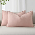 Fall Pink Linen Throw Pillow Covers 12x20 Set of 2 (Pink / 20" x 12" (Pack of 2))