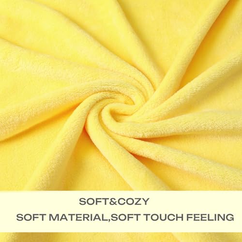 Yellow Fleece Plush Throw Blanket 90"x90"for Couch Sofa Fuzzy Cozy Flannel (Yellow / Queen(90"×90"))