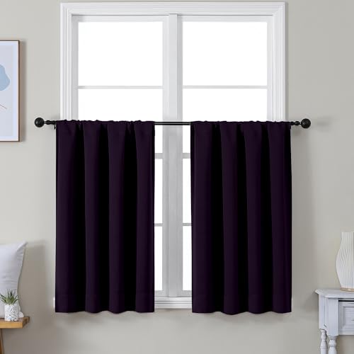 Ava BlackBerry Short 36 Inches Blackout Curtain 2 Panels Set (Blackberry / 40"W x 36"L (Pack of 2))