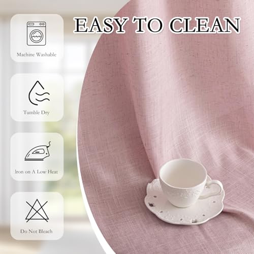 Pink Curtains for Girls Bedroom (50"W x 63"L (Pack of 2) / Light Pink)