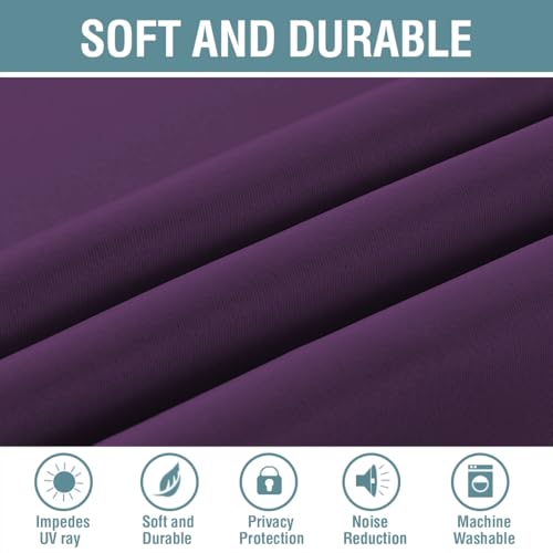 Preminum Blackout Curtains for Living Room (52"W x 96"L (Pack of 1) / Plum Purple)