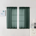 Hunter Green Sheer Curtains 45 Inch Long 2 Panels (Hunter Green / 42"W x 45"L (Pack of 2))