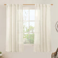 Natural Semi Sheer Linen Curtains 60 Inch for Bedroom (Natural / 34"W x 60"L (Pack of 2))