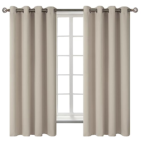 Room Darkening Curtains 63 Inches Long (Camel / 52"W x 63"L (Pack of 2))