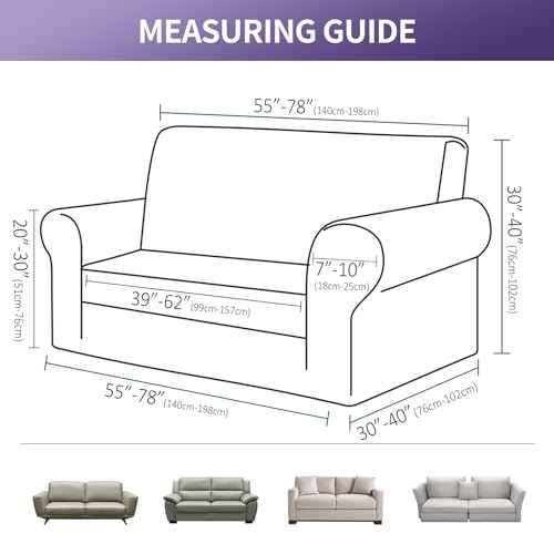 Stretch Loveseat Couch Cover Slipcover (Niagara / Medium（55"-78"))