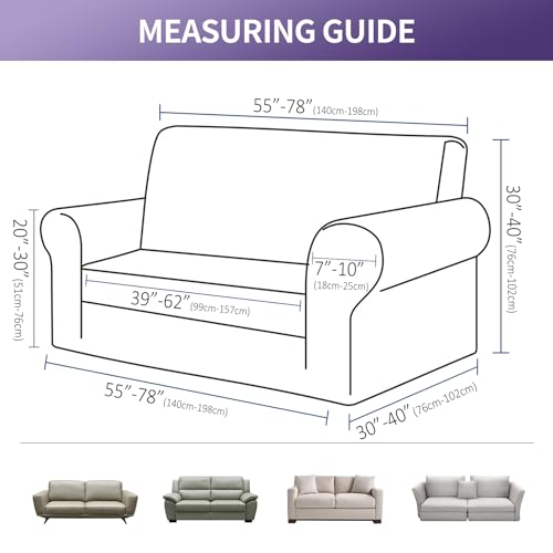 Stretch Loveseat Couch Cover (Classic Blue / Medium（55"-78"))