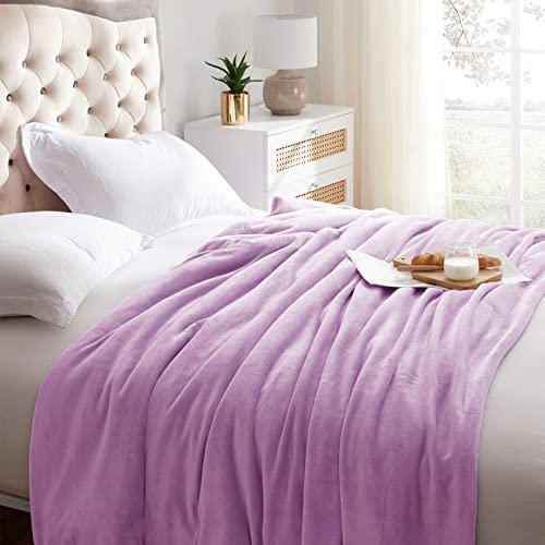 Fleece Blanket Twin Size Lilac Lightweight Super Soft Cozy Luxury Bed Blanket Microfiber (Lilac / Twin(60"x80"))