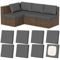 8Pcs Outdoor Cushion Covers (Medium-grey / Square-large + Square)