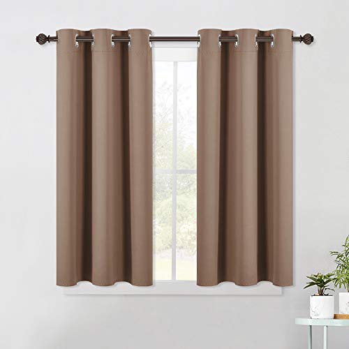 Blackout Window Curtains and Drapes for Kitchen (Cappuccino / 42"W x 45"L (Pack of 2))
