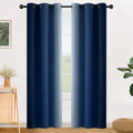 Ombre Blue to Grey White Curtains for Living Room 42Wx84L (42"W x 84"L (Pack of 2) / Blue)