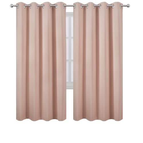 Blackout Curtains 66 x 72 Inch Long Blush Curtains Set of 2 Panels Room Darkening Curtains for Bedroom and Living Room (Blush / 66"W x 72"L (Pack of 2))