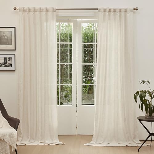 Country Curtains for Sliding Glass Door (50"W x 108"L (Pack of 2) / Linen)