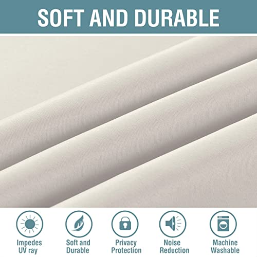 Light Blocking Curtain for Living Room Thermal Insulated Window Treatment Panel (52"W x 45"L (Pack of 1) / Ivory)