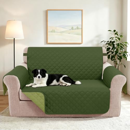 Oversized Loveseat Couch Cover for Dogs (Huntergreen/Sage / Loveseat - Oversized (54"))