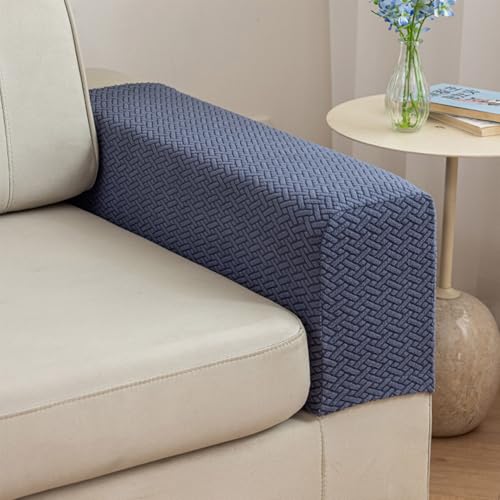2Pcs Couch Arm Covers (Texture Metal Gray / Armrest Cover)