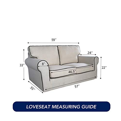 Stretch Loveseat Covers Fleece Couch Covers for Sofa Black (Medium Loveseat / Black)