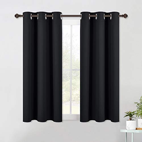 Blackout Draperies Window Curtain Panels (Black / 42"W x 54"L (Pack of 2))