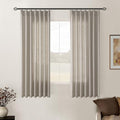Burlywood Birch Pinch Pleated Linen Semi Sheer 54 Inch Curtains 2 Panels (Burlywood Birch / 40"W x 54"L (Pack of 2))