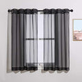 Sheer Curtains for Windows 54 inch Long (Black / 54"W x 54"L (Pack of 2))